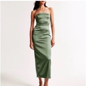 Abercrombie Satin Green Strapless Dress